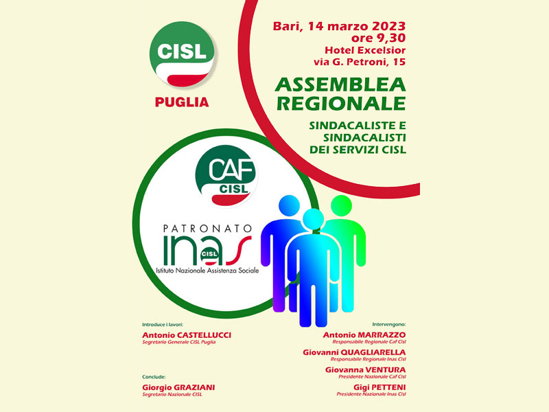 Assemblea sindacaliste e sindacalisti dei Servizi della Cisl Puglia